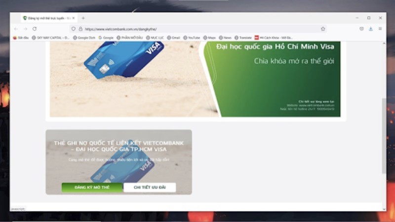 Cách mở thẻ ATM ngân hàng trực tuyến trên website khá đơn giản